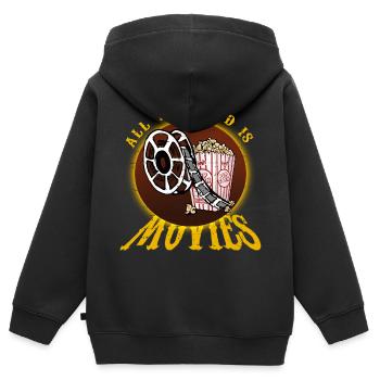 Filme Fan - Kinder Premium Organic Zip Hoodie - Schwarz - Hinten - AI Model Kid Male (0cm)