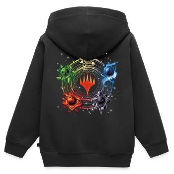 Magic: The Gathering Color Pie Der Magie - Kinder Premium Organic Zip Hoodie - Schwarz - Hinten - AI Model Kid Male (0cm)
