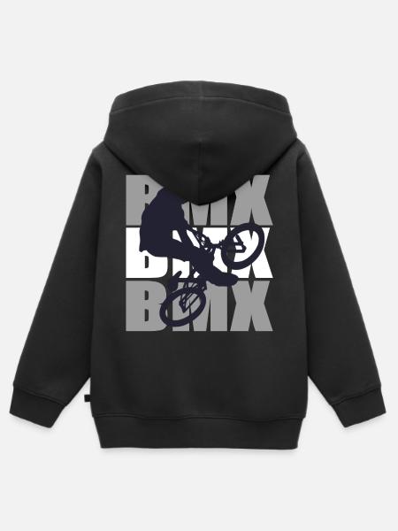 BMX Bike - Kinder Premium Organic Zip Hoodie - Schwarz
