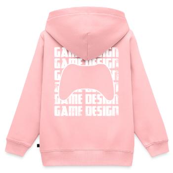 Concepteur de jeux - Sweat Premium à capuche zippé enfant bio - rose - Dos - AI Model Kid Female (0cm)