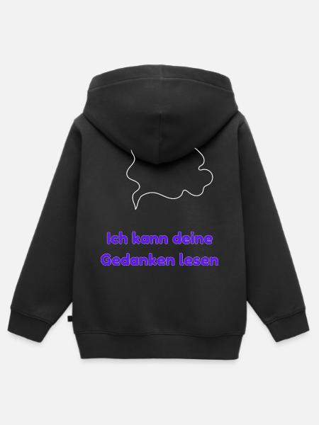 Ich kann deine Gedanken lesen - Kinder Premium Organic Zip Hoodie - Schwarz