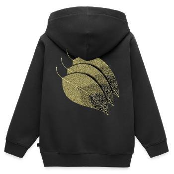 Blätter Dekorativ - Kinder Premium Organic Zip Hoodie - Schwarz - Hinten - AI Model Kid Male (0cm)