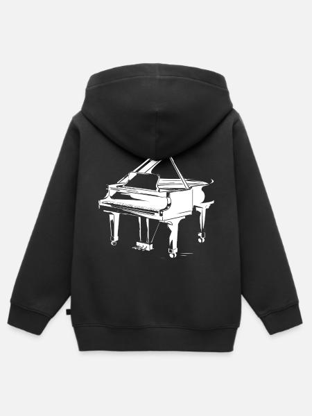Flügel Skizze - Kinder Premium Organic Zip Hoodie - Schwarz