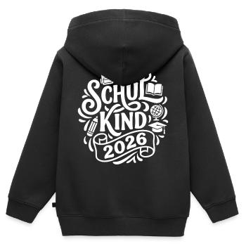 School Child 2026 School Enrollment School Back to School - Kids Premium Organic Zip-up Hoodie - black - Back - AI Model Kid Male (0cm)