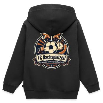 FC Nachspielzeit - Kinder Premium Organic Zip Hoodie - Schwarz - Hinten - AI Model Kid Male (0cm)
