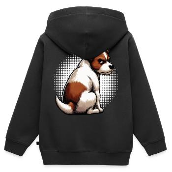 Jack Russel terrier Jack russel Besitzer Jacky - Kinder Premium Organic Zip Hoodie - Schwarz - Hinten - AI Model Kid Male (0cm)