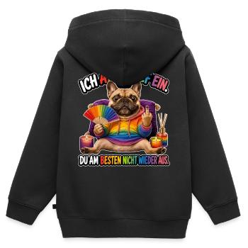 Ich atme tief ein... - Kinder Premium Organic Zip Hoodie - Schwarz - Hinten - AI Model Kid Male (0cm)