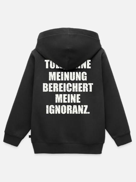 Lustiger Spruch - Kinder Premium Organic Zip Hoodie - Schwarz