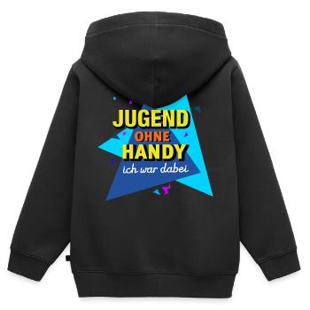 Jugend Ohne Handy - Ich War Dabei - Kinder Premium Organic Zip Hoodie - Schwarz - Hinten - AI Model Kid Male (0cm)