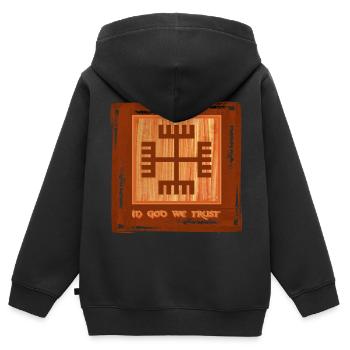 rece boga e 265 - Kinder Premium Organic Zip Hoodie - Schwarz - Hinten - AI Model Kid Male (0cm)