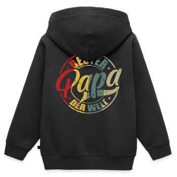 Bester Papa Der Welt Bester Papa - Kinder Premium Organic Zip Hoodie - Schwarz - Hinten - AI Model Kid Male (0cm)