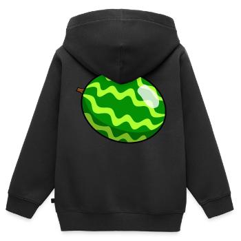 Melone - Kinder Premium Organic Zip Hoodie - Schwarz - Hinten - AI Model Kid Male (0cm)