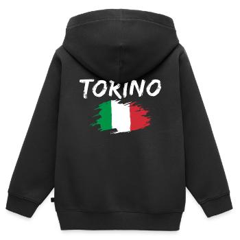 Torino Italien Turin - Kinder Premium Organic Zip Hoodie - Schwarz - Hinten - AI Model Kid Male (0cm)