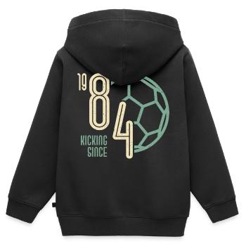 Footballeur de 39 ans né en 1984 - Sweat Premium à capuche zippé enfant bio - noir - Dos - AI Model Kid Male (0cm)
