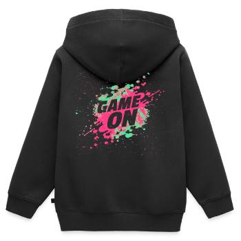 Gamer game on - Kinder Premium Organic Zip Hoodie - Schwarz - Hinten - AI Model Kid Male (0cm)