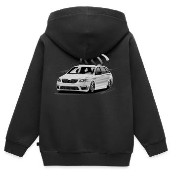voiture tuning - Sweat Premium à capuche zippé enfant bio - noir - Dos - AI Model Kid Male (0cm)