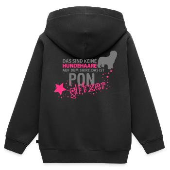 Pon Glitzer - Kinder Premium Organic Zip Hoodie - Schwarz - Hinten - AI Model Kid Male (0cm)