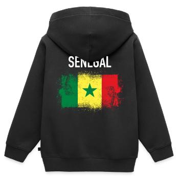 Sénégal - Sweat Premium à capuche zippé enfant bio - noir - Dos - AI Model Kid Male (0cm)