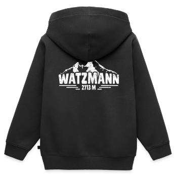 Watzmann Berchtesgadener Alpen Bayern Bergsteiger - Kinder Premium Organic Zip Hoodie - Schwarz - Hinten - AI Model Kid Male (0cm)