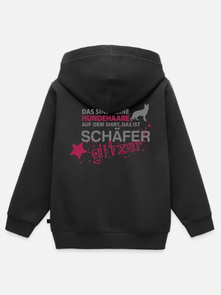 Schäfer Glitzer - Kinder Premium Organic Zip Hoodie - Schwarz