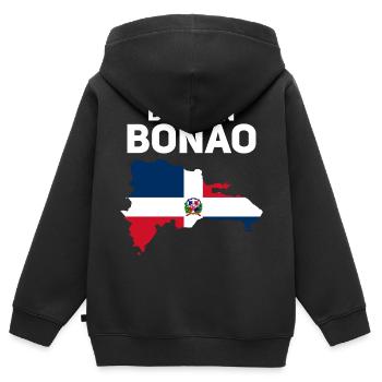 Dominikanische Republik - Kinder Premium Organic Zip Hoodie - Schwarz - Hinten - AI Model Kid Male (0cm)
