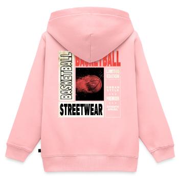Basketball Fire Basketball Player Dunking Sport Retro - Kids Premium Organic Zip-up Hoodie - rose - Back - AI Model Kid Female (0cm)