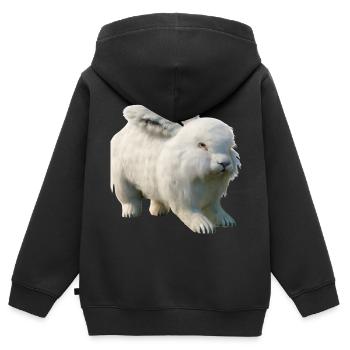 Flauschiges Angorakaninchen - Kinder Premium Organic Zip Hoodie - Schwarz - Hinten - AI Model Kid Male (0cm)