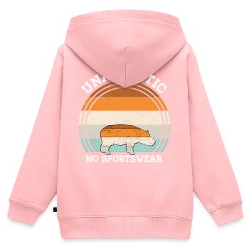 Unathletic no Sportswear - Kinder Premium Organic Zip Hoodie - Rosa - Hinten - AI Model Kid Female (0cm)