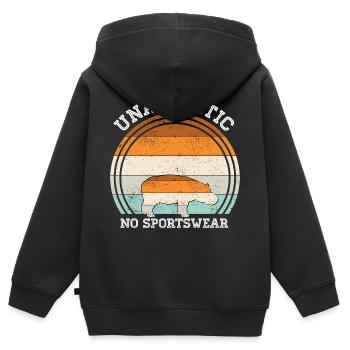 Unathletic no Sportswear - Kids Premium Organic Zip-up Hoodie - black - Back - AI Model Kid Male (0cm)
