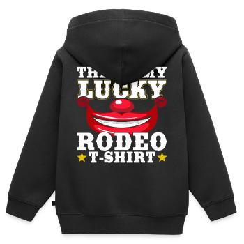 Cowboy - Kinder Premium Organic Zip Hoodie - Schwarz - Hinten - AI Model Kid Male (0cm)
