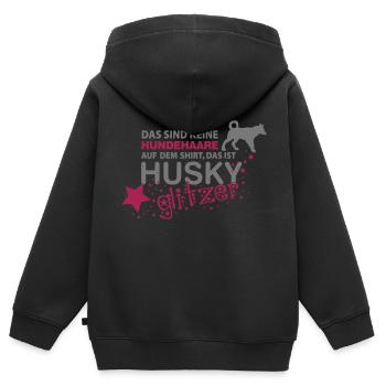 Husky Glitzer - Kinder Premium Organic Zip Hoodie - Schwarz - Hinten - AI Model Kid Male (0cm)