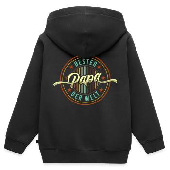 Bester Papa Der Welt Bester Papa - Kinder Premium Organic Zip Hoodie - Schwarz - Hinten - AI Model Kid Male (0cm)