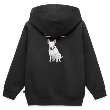 Bull terrier - Sweat Premium à capuche zippé enfant bio - noir - Dos - AI Model Kid Male (0cm)