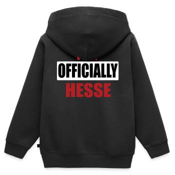 I am officially Hesse Hessen hessisch Geschenk - Kinder Premium Organic Zip Hoodie - Schwarz - Hinten - AI Model Kid Male (0cm)