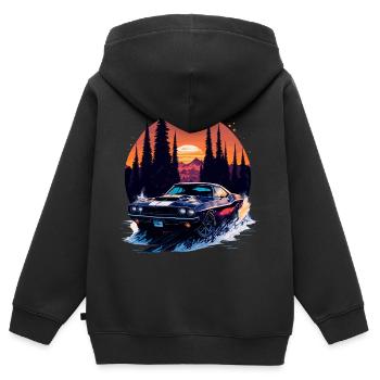 Klassischer Sportwagen - Kinder Premium Organic Zip Hoodie - Schwarz - Hinten - AI Model Kid Male (0cm)
