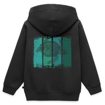 Schildkröte - Kinder Premium Organic Zip Hoodie - Schwarz - Hinten - AI Model Kid Male (0cm)