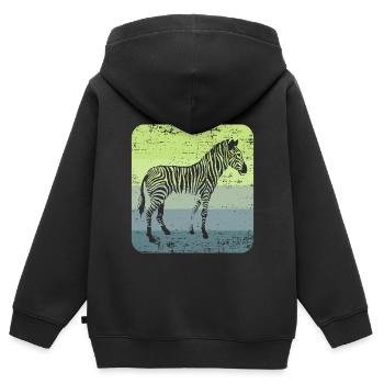 Zebra - Kinder Premium Organic Zip Hoodie - Schwarz - Hinten - AI Model Kid Male (0cm)