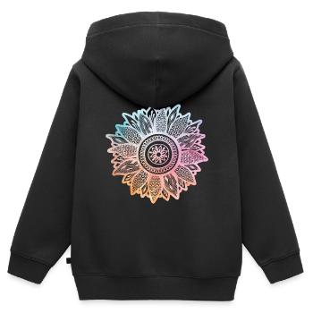 Sonnenblume - Kinder Premium Organic Zip Hoodie - Schwarz - Hinten - AI Model Kid Male (0cm)