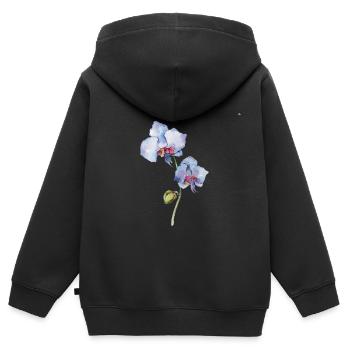 Blume - Kinder Premium Organic Zip Hoodie - Schwarz - Hinten - AI Model Kid Male (0cm)