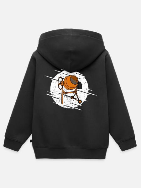 Zement Mischer - Kinder Premium Organic Zip Hoodie - Schwarz
