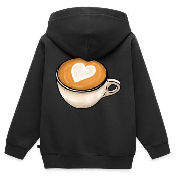 Kaffee - Kinder Premium Organic Zip Hoodie - Schwarz - Hinten - AI Model Kid Male (0cm)