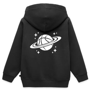 Basketball im Weltall Umlaufbahn Basketballspieler - Kinder Premium Organic Zip Hoodie - Schwarz - Hinten - AI Model Kid Male (0cm)