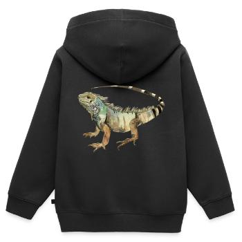 Liguane - Sweat Premium à capuche zippé enfant bio - noir - Dos - AI Model Kid Male (0cm)