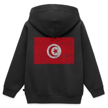 Tunesien - Kinder Premium Organic Zip Hoodie - Schwarz - Hinten - AI Model Kid Male (0cm)