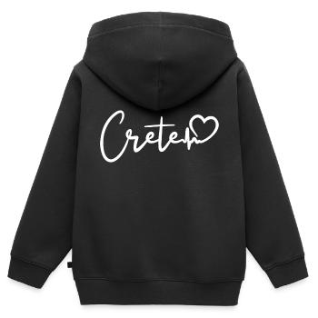 Crète heartbeat île de Crète - Sweat Premium à capuche zippé enfant bio - noir - Dos - AI Model Kid Male (0cm)