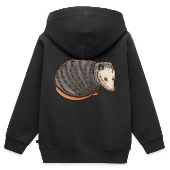 Opossum - Kinder Premium Organic Zip Hoodie - Schwarz - Hinten - AI Model Kid Male (0cm)