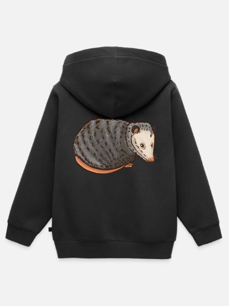 Opossum - Kinder Premium Organic Zip Hoodie - Schwarz