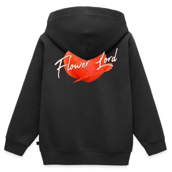 Coquelicot Coquelicot Fleuriste - Sweat Premium à capuche zippé enfant bio - noir - Dos - AI Model Kid Male (0cm)
