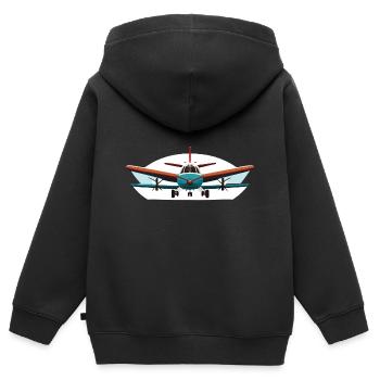 Moderner Doppeldecker - Kinder Premium Organic Zip Hoodie - Schwarz - Hinten - AI Model Kid Male (0cm)