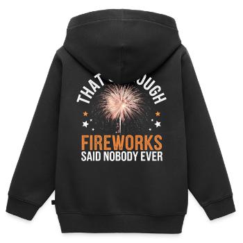 Pyrotechnie Feux d’artifice Pyrotechnie - Sweat Premium à capuche zippé enfant bio - noir - Dos - AI Model Kid Male (0cm)
